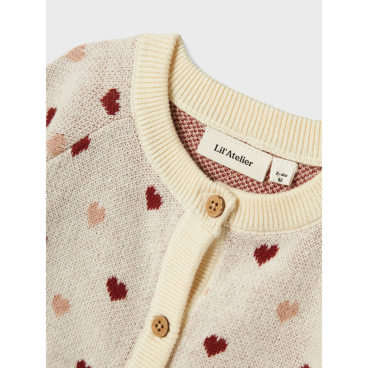 Lil'Atelier Turtledove Red Heart Nbfsaran Ls Knit Card Heart Lil
