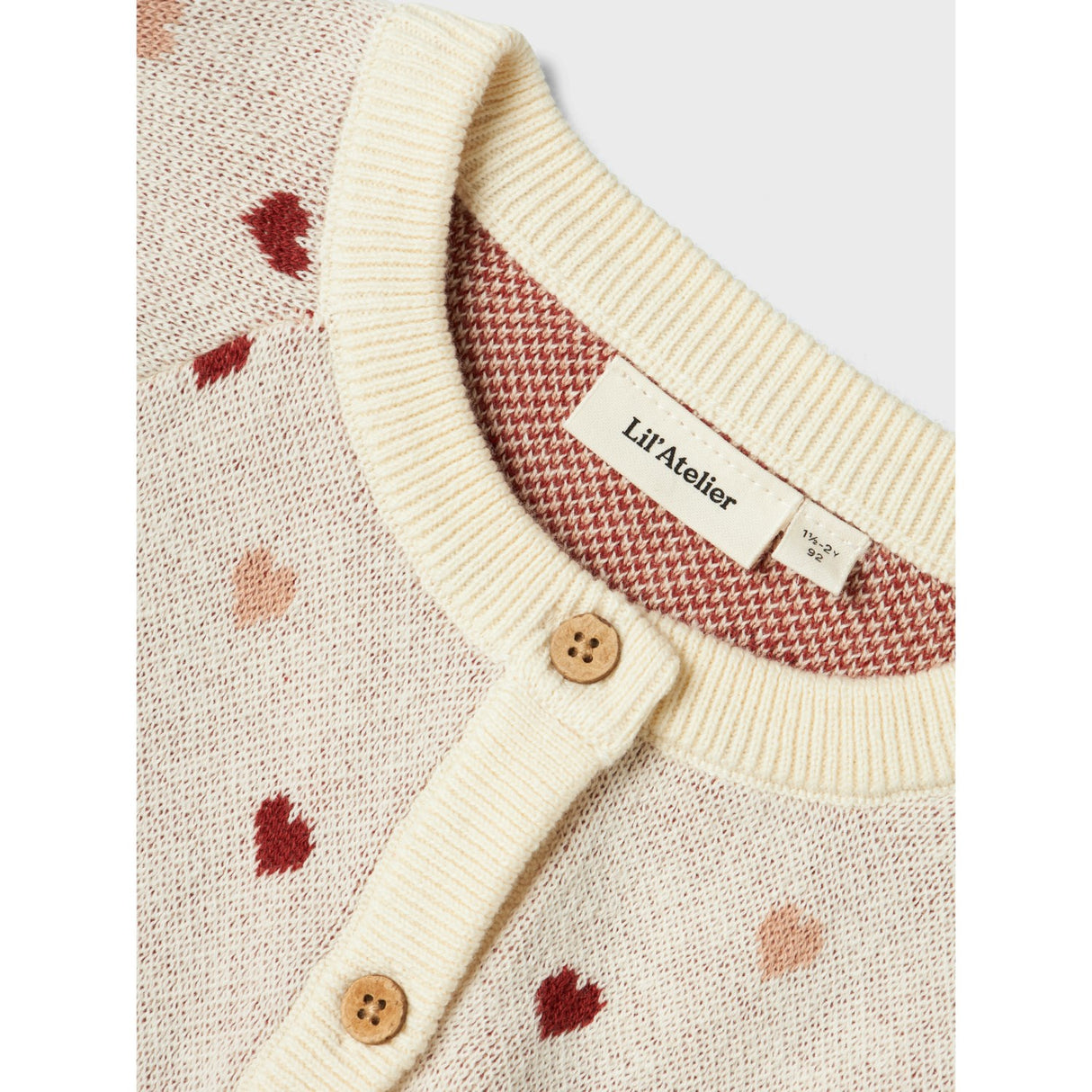 Lil'Atelier Turtledove Red Heart Nmfsaran Ls Knit Card Heart Lil