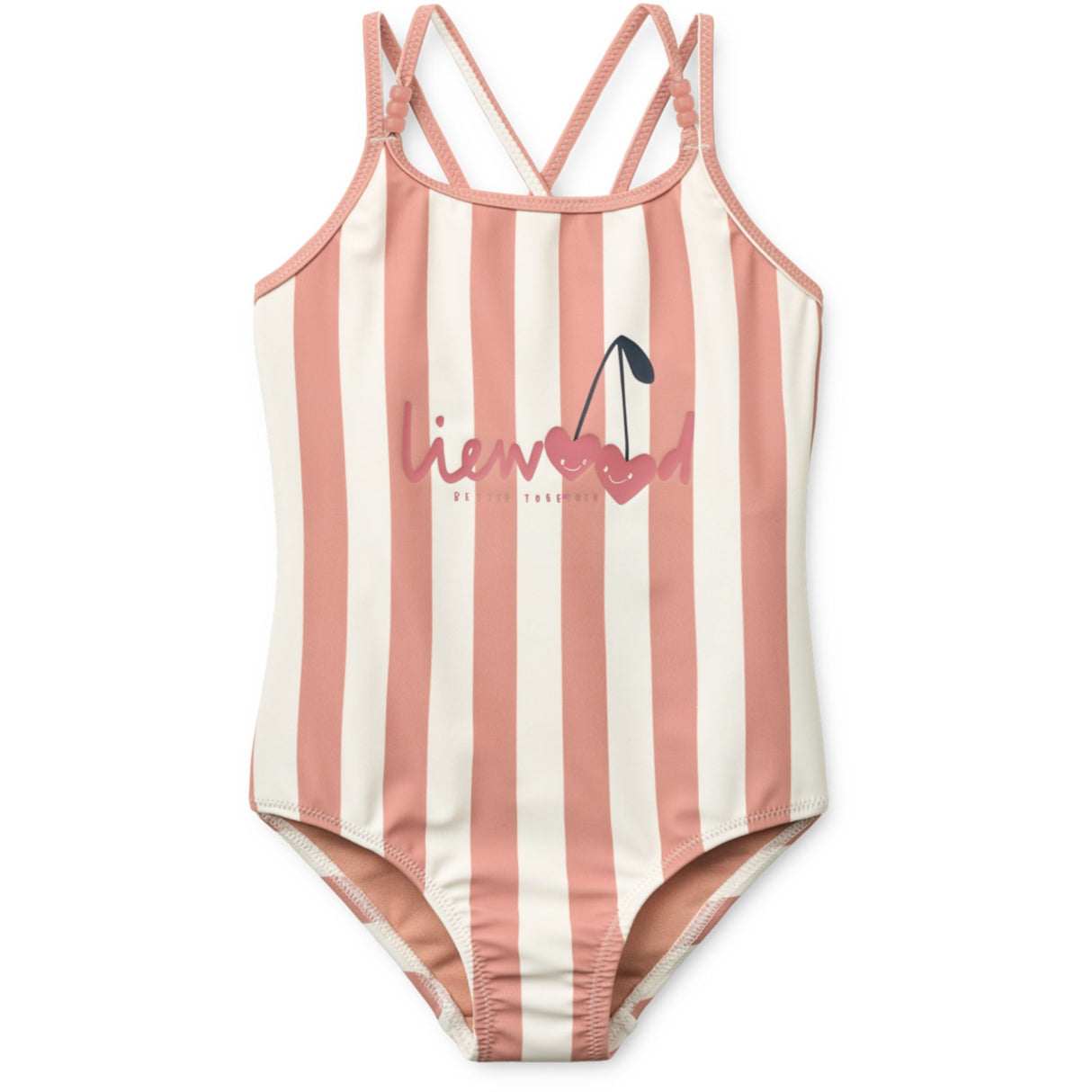 LIEWOOD Coral Blush / Creme De La Creme Stripe Suna Stripe Swimsuit