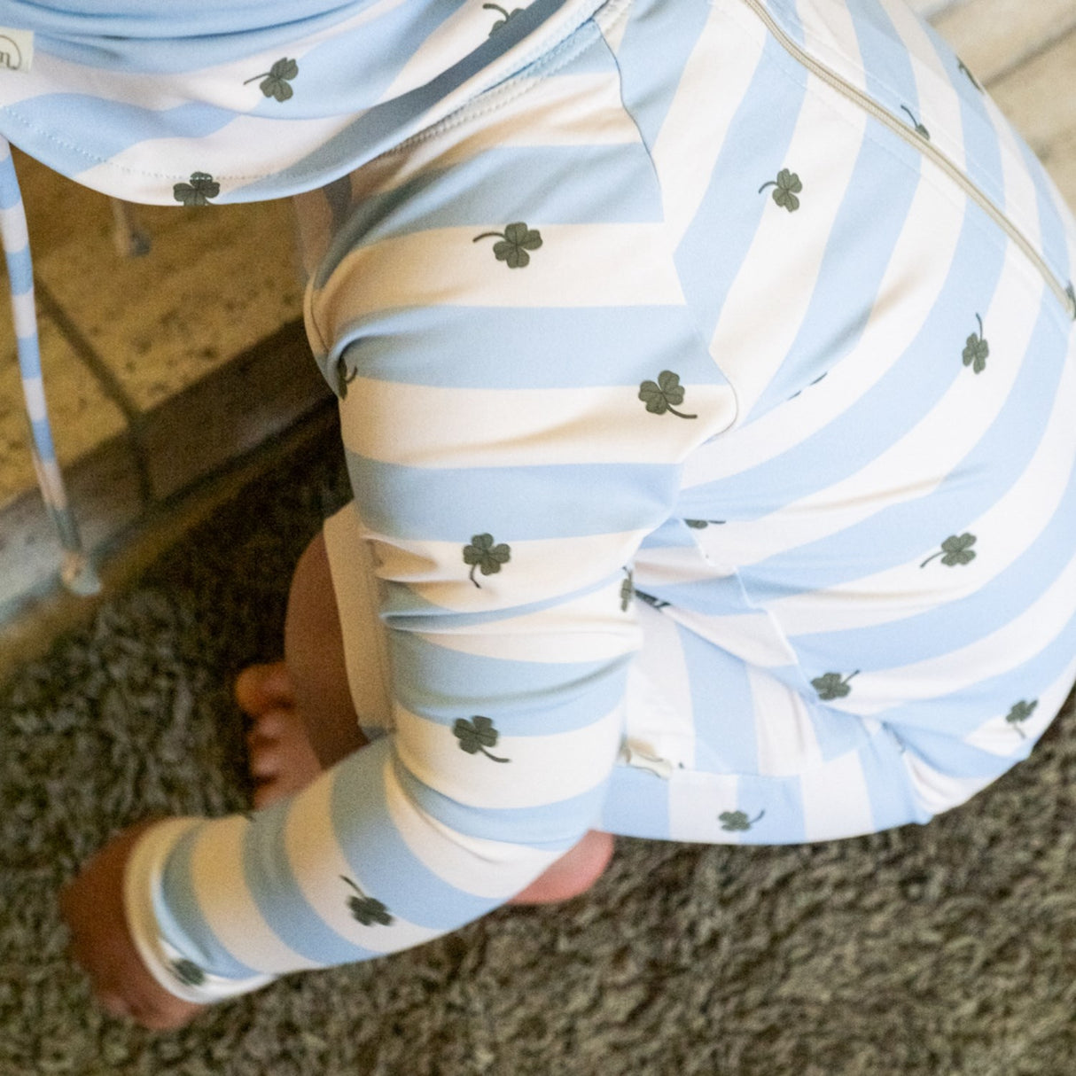 That's Mine Clover Stripes Sune Swim Onesie