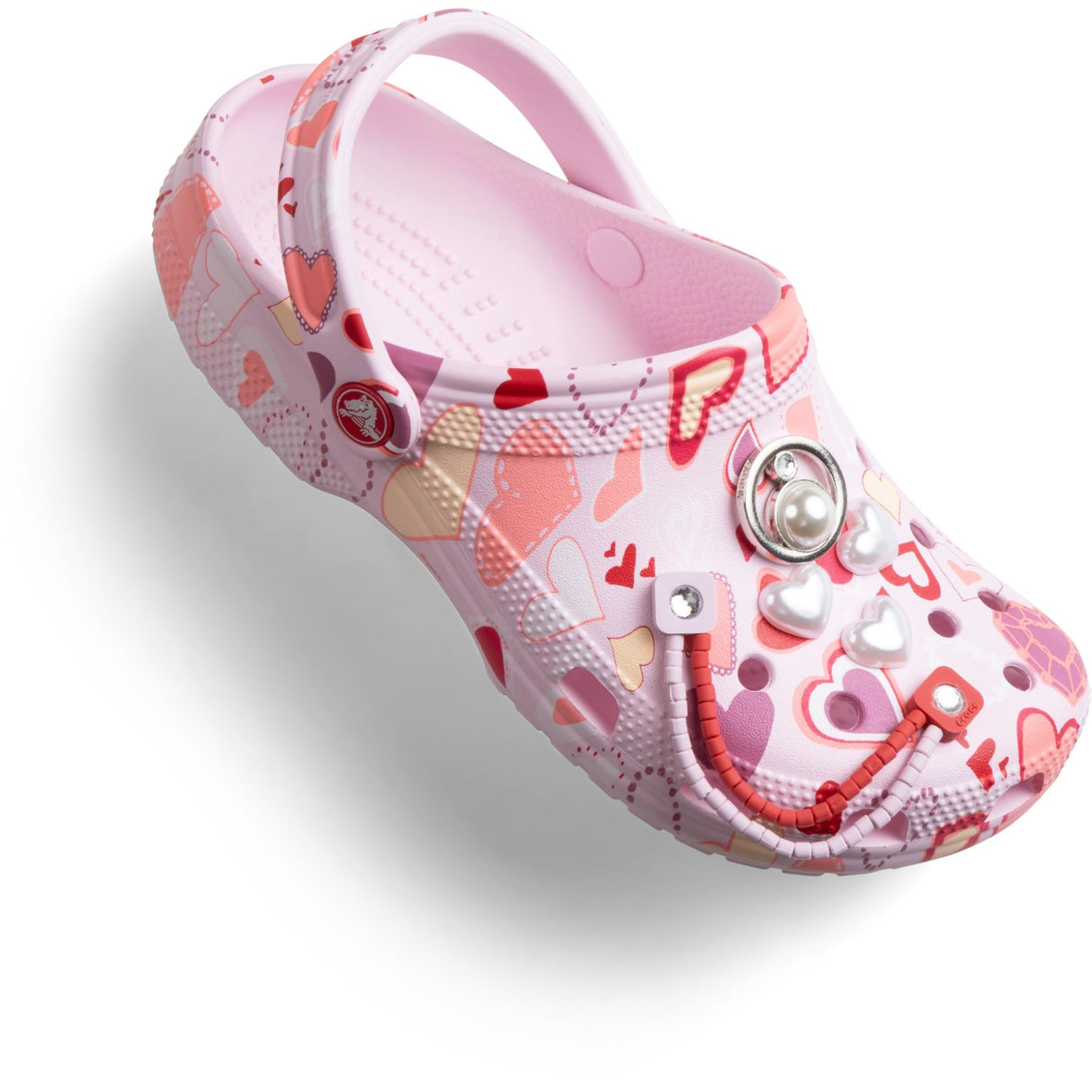 Crocs Pink Milk/Hearts Classic VDay Clog K PkMk/Hts