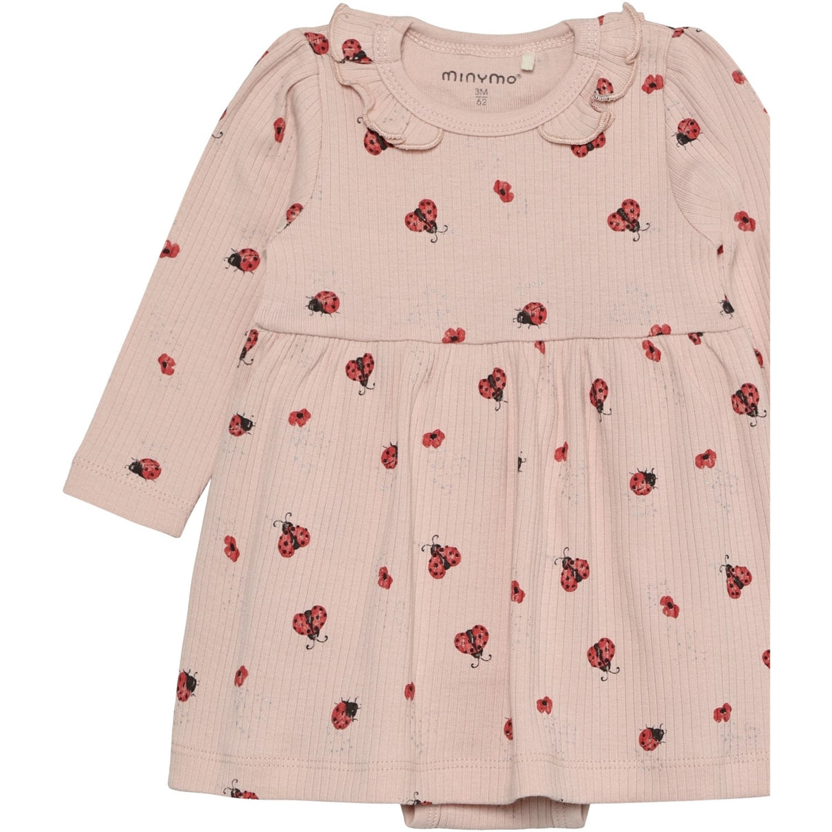 Minymo Peach Whip Body Dress Ls Aop Rib