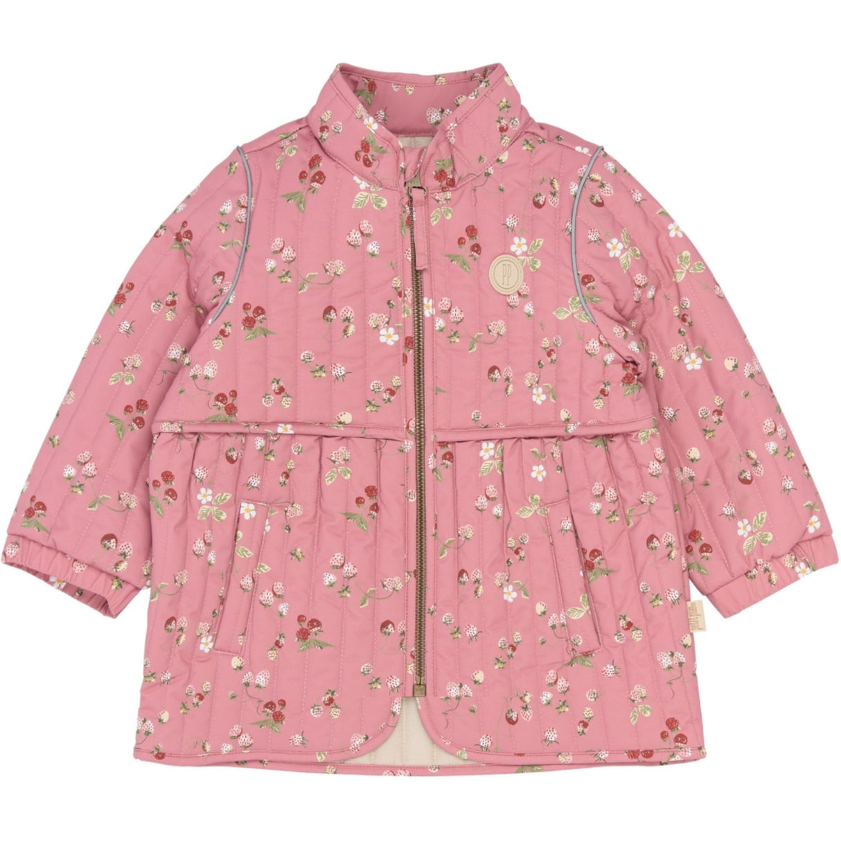 Petit Piao Dusty Rose Strawberry AOP PPEver Thermo Long Jacket