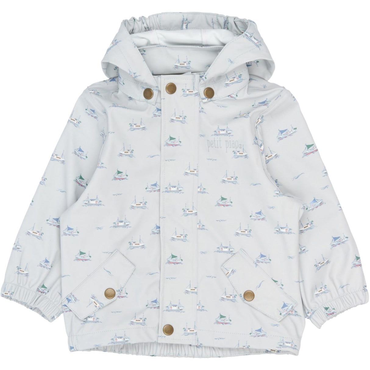 Petit Piao Pearl Blue Boat AOP PPDai Rainwear Set W. Susp.