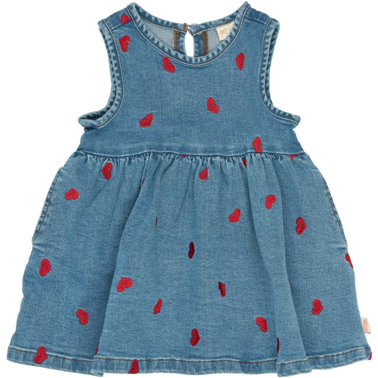 Petit Piao Light Blue Denim EMB PPEva S_L Denim Dress