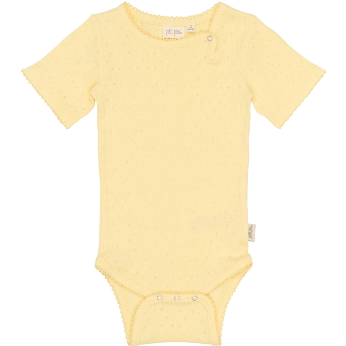 Petit Piao Mellow Yellow Ppsuze S_S Pointelle Body