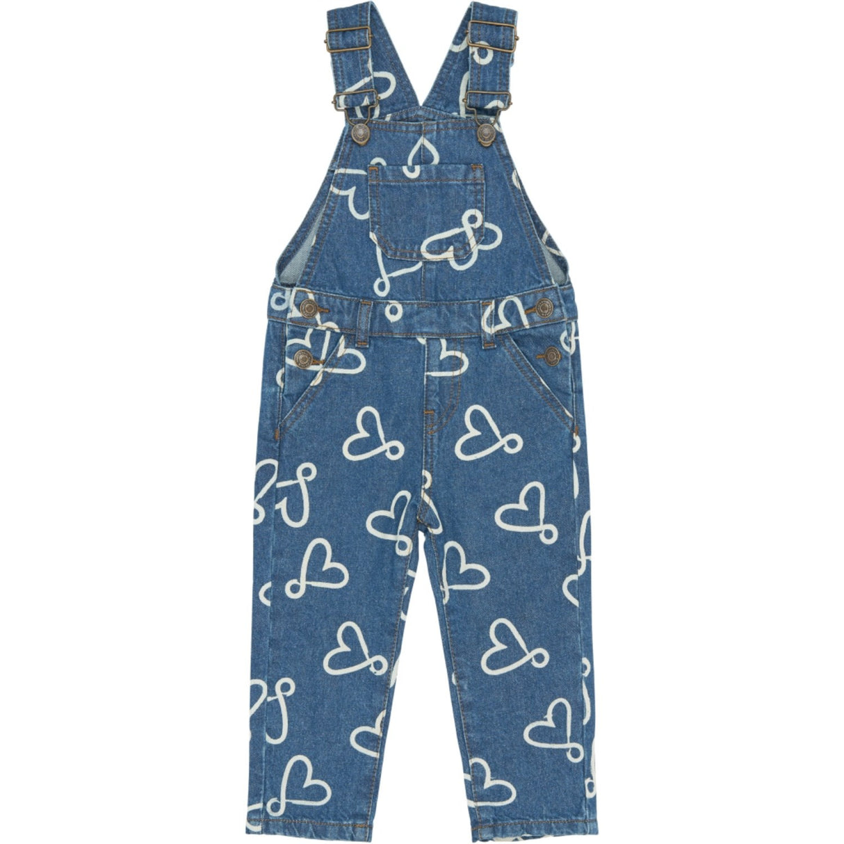 THE NEW Siblings Medium Blue Denim Aop Tnstshea Denim Dungarees