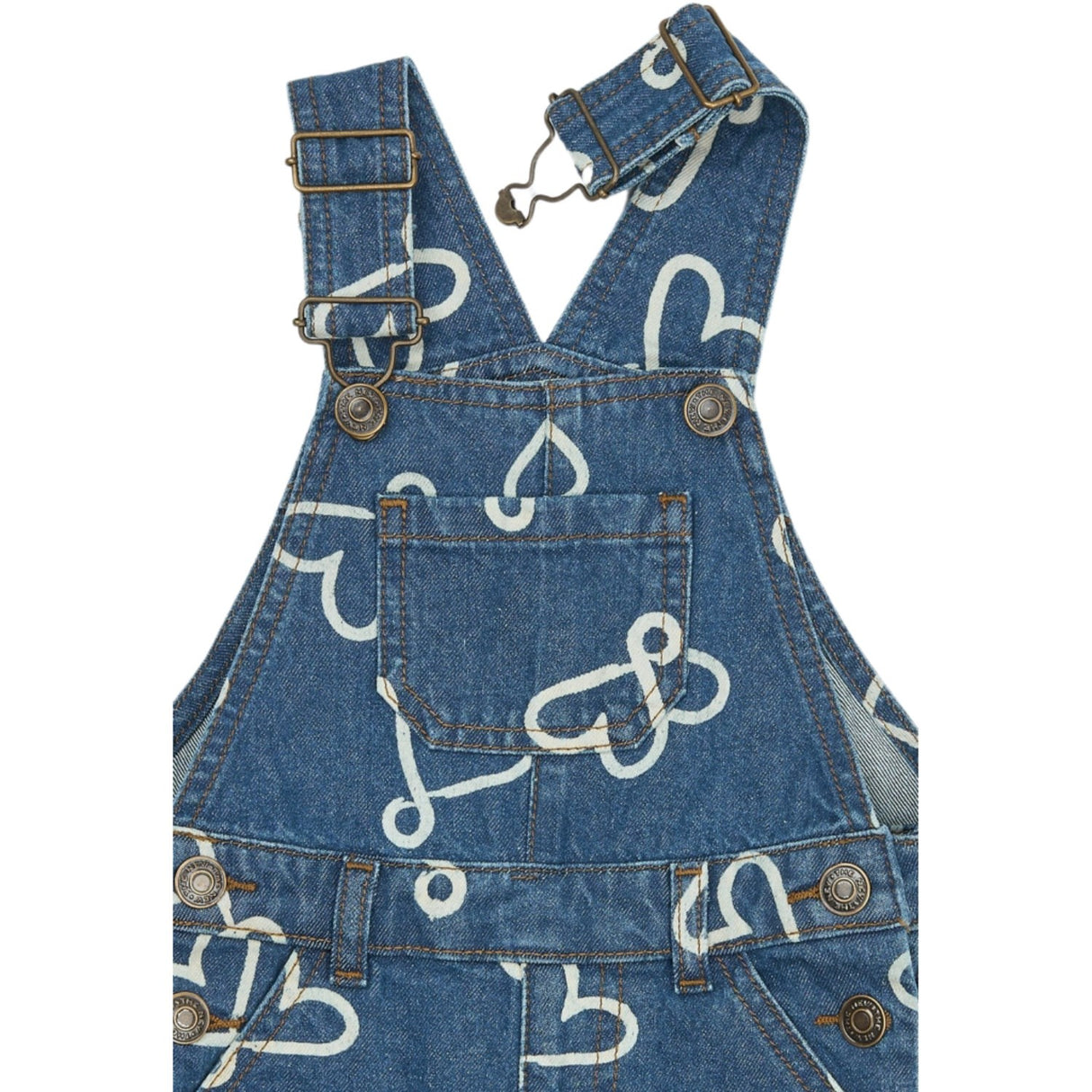 THE NEW Siblings Medium Blue Denim Aop Tnstshea Denim Dungarees