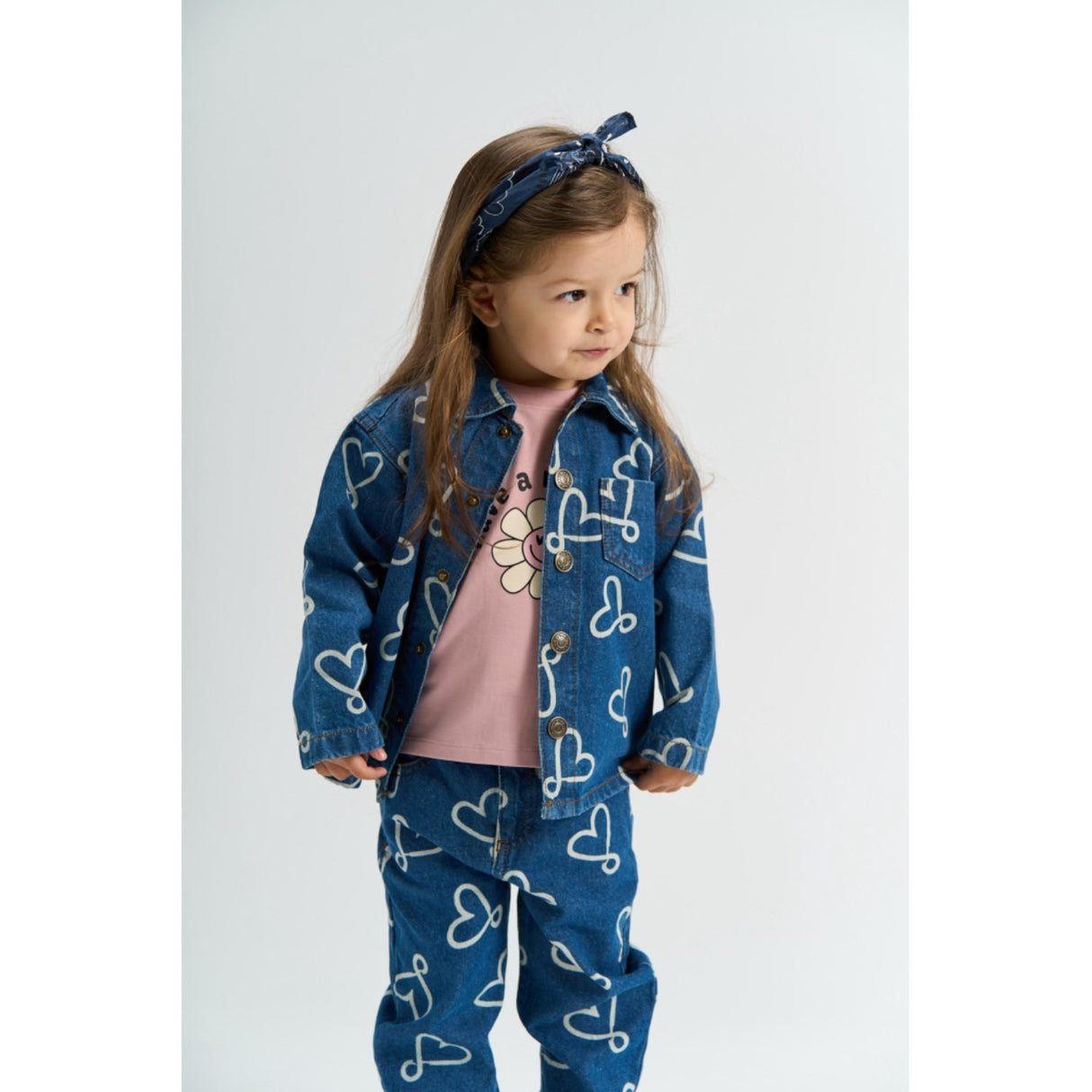 THE NEW Siblings Medium Blue Denim Aop Tnstshea Os Denim Overshirt