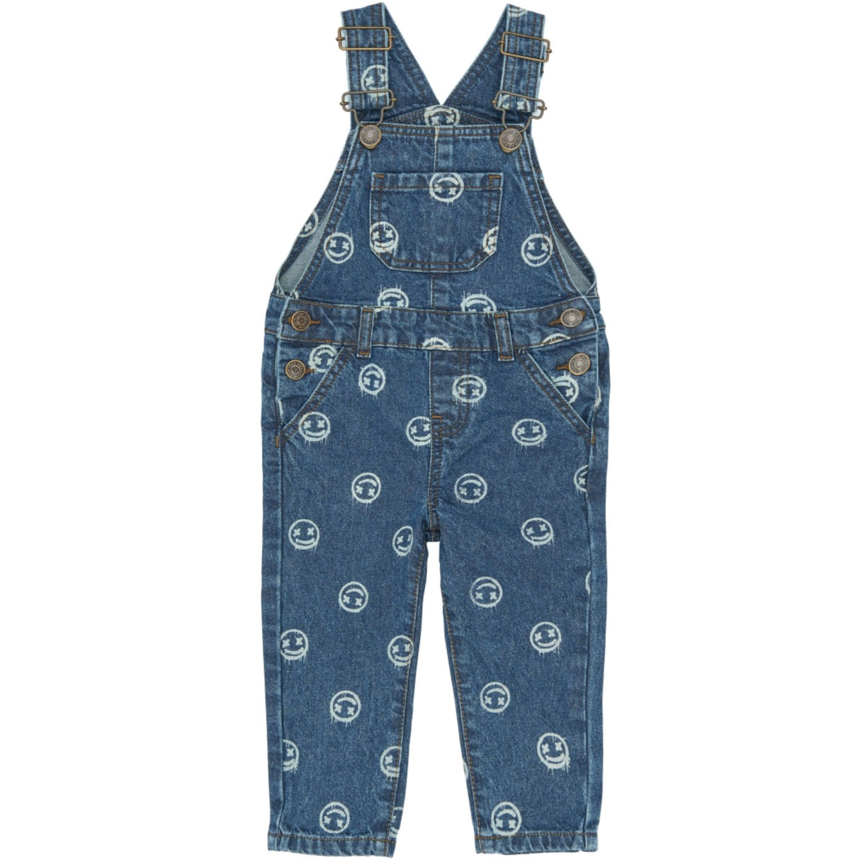 THE NEW Siblings Medium Blue Denim Aop Tnstspero Denim Dungarees