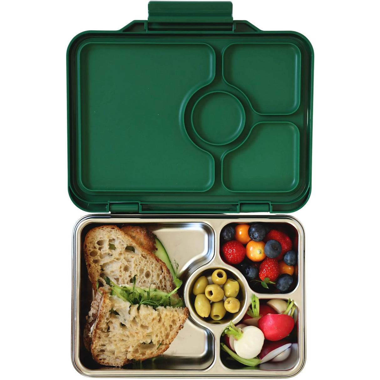 Yumbox Dublin Green Prêt Stainless Steel 4-Sections