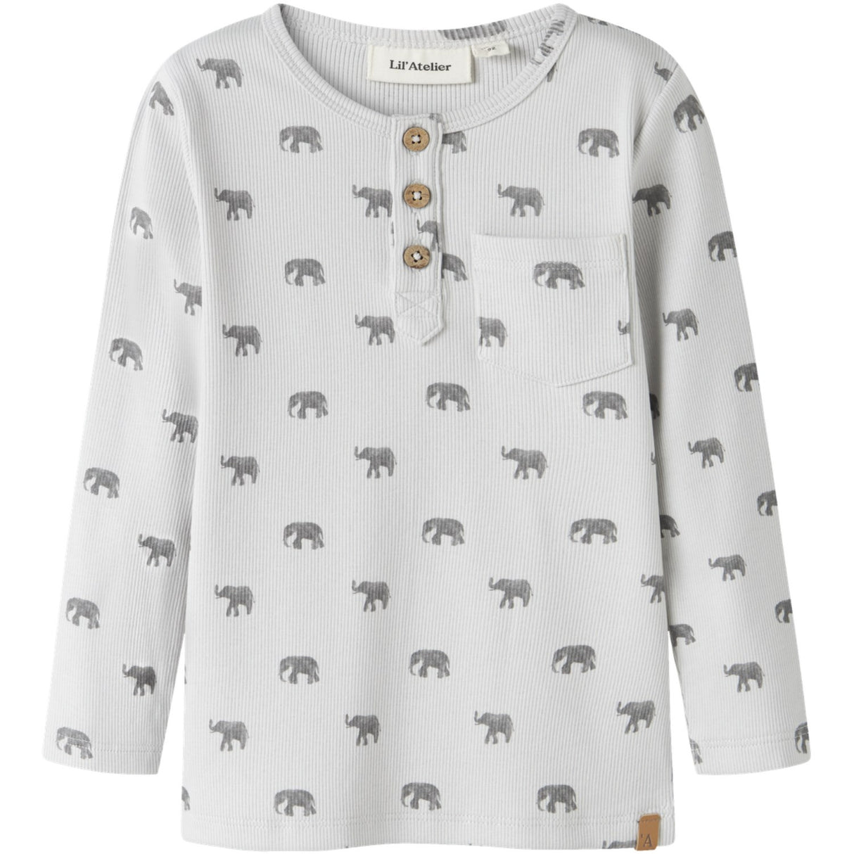 Lil'Atelier Glacier Gray Elephant Nmmlavo Eno Slim Ls Top Lil