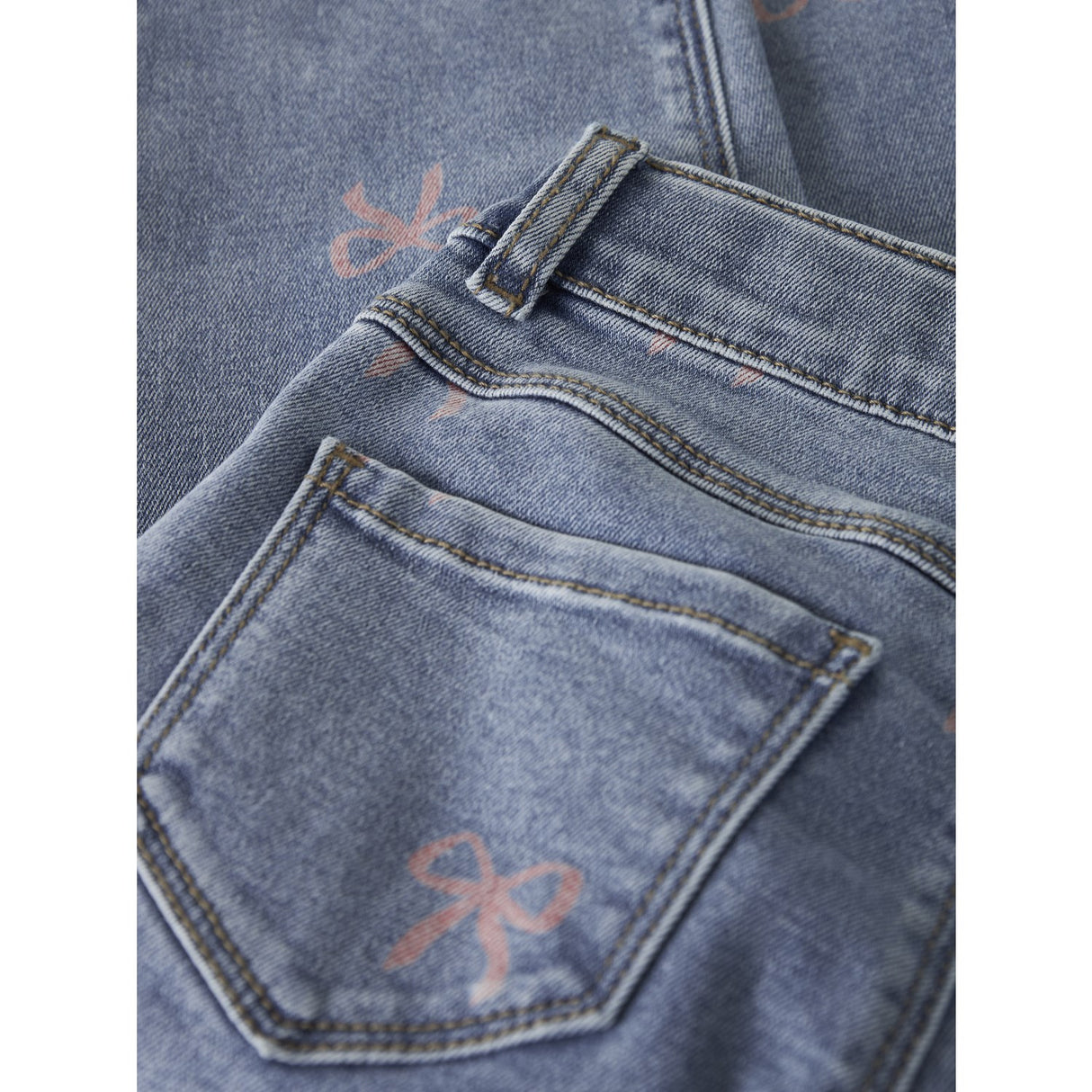 Name It Medium Blue Denim Bow Nmfbella Mom Shaped Jeans 3555-On Noos