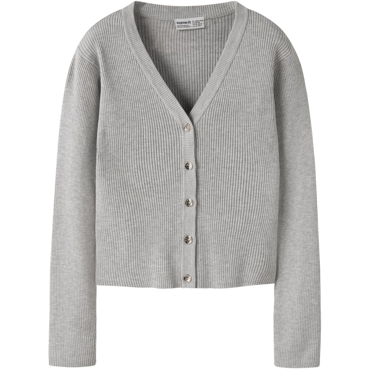 Name It Light Grey Melange Nkflarenlise Xsl Ls Knit Card