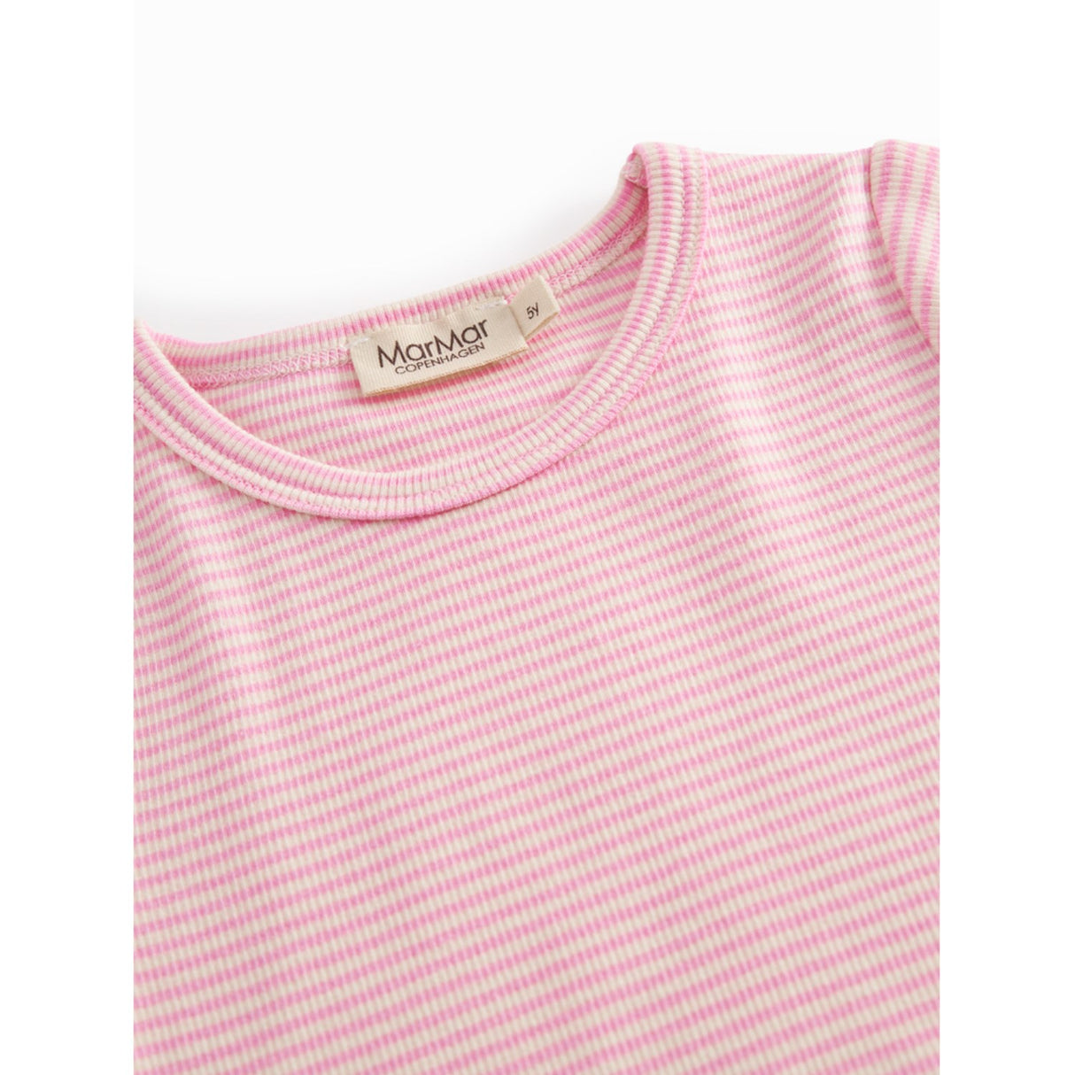 MarMar Modal Fine Rib Pink Stripe Tago T-shirt
