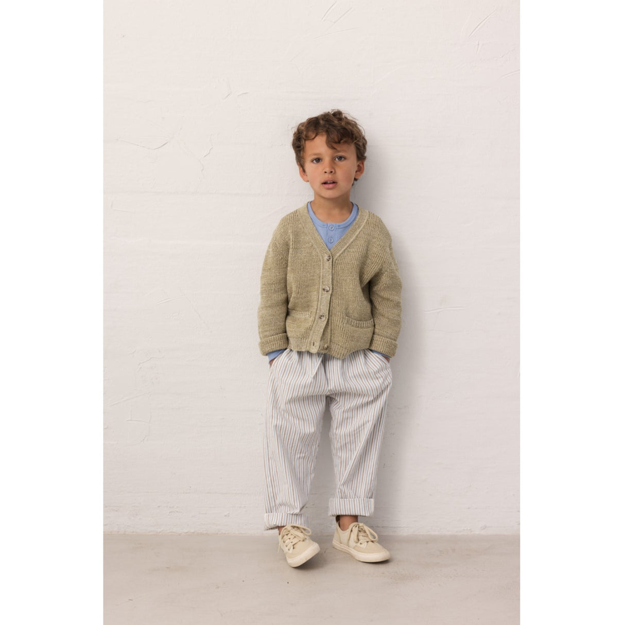 MarMar Cotton Blue Iris Stripe Plano Pants