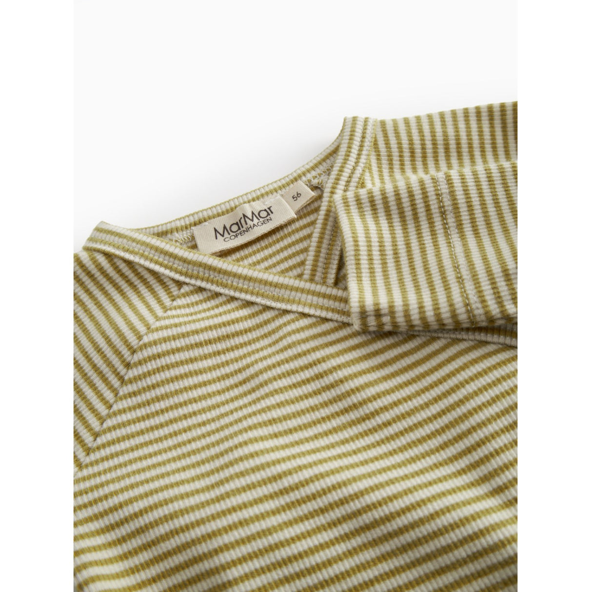 MarMar Newborn Modal Fine Rib Olive Stripe Rikke Onesie