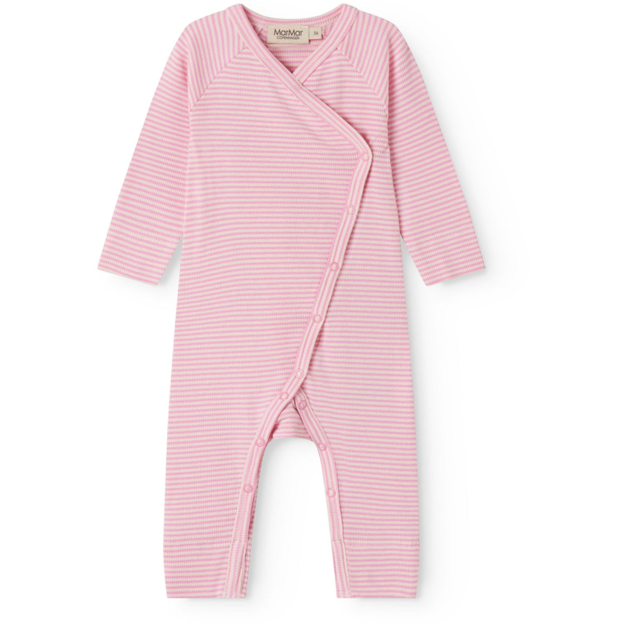 MarMar Newborn Modal Fine Rib Pink Stripe Rikke Onesie