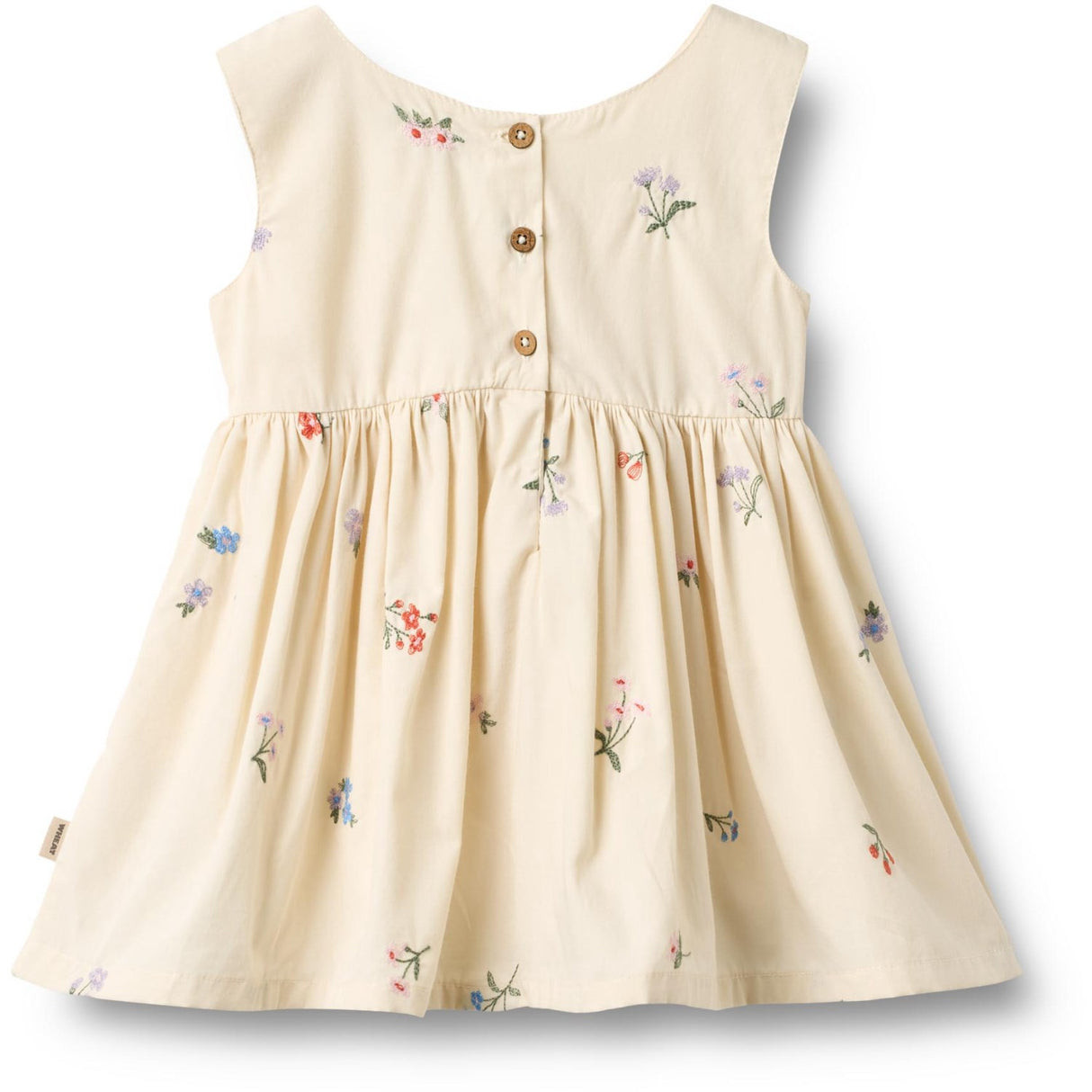 Wheat Ivory Embroidery Flowers Pinafore Wrinkle Sienna