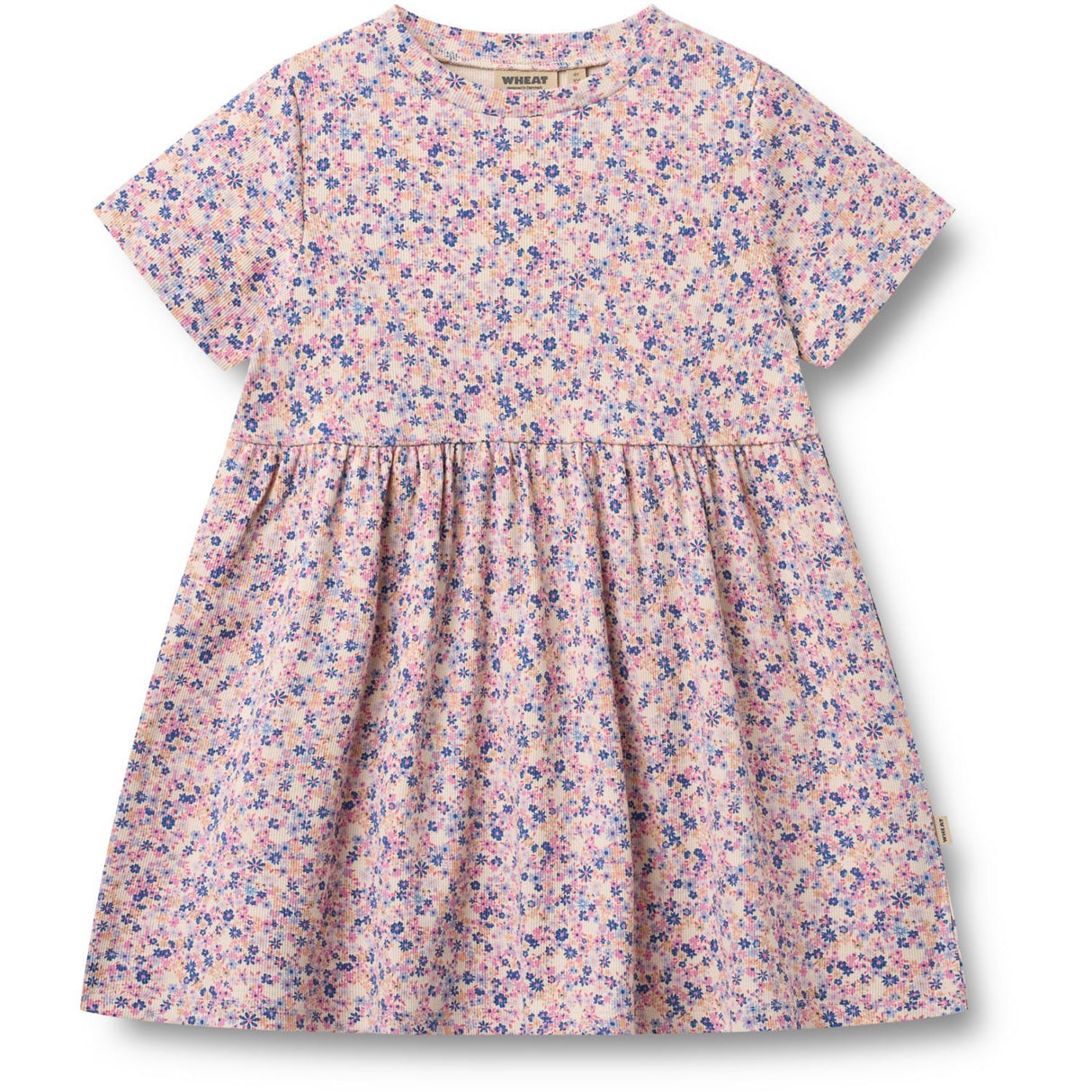 Wheat Pink Blue Flowers Jersey Dress Anna