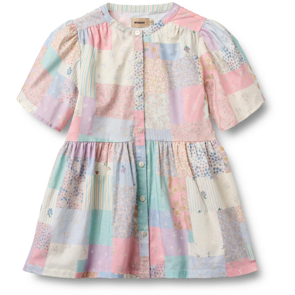 Wheat Patchwork Flowers Dress S/S Annabell