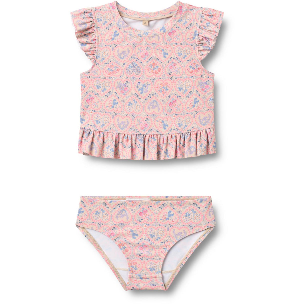 Wheat Pink Heart Flowers Swim Set 2-piece Alma
