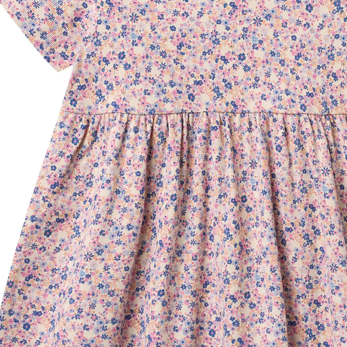 Wheat Pink Blue Flowers Jersey Dress Anna