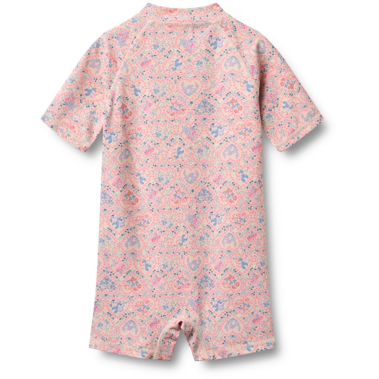 Wheat Pink Heart Flowers Swimsuit S/S Cas