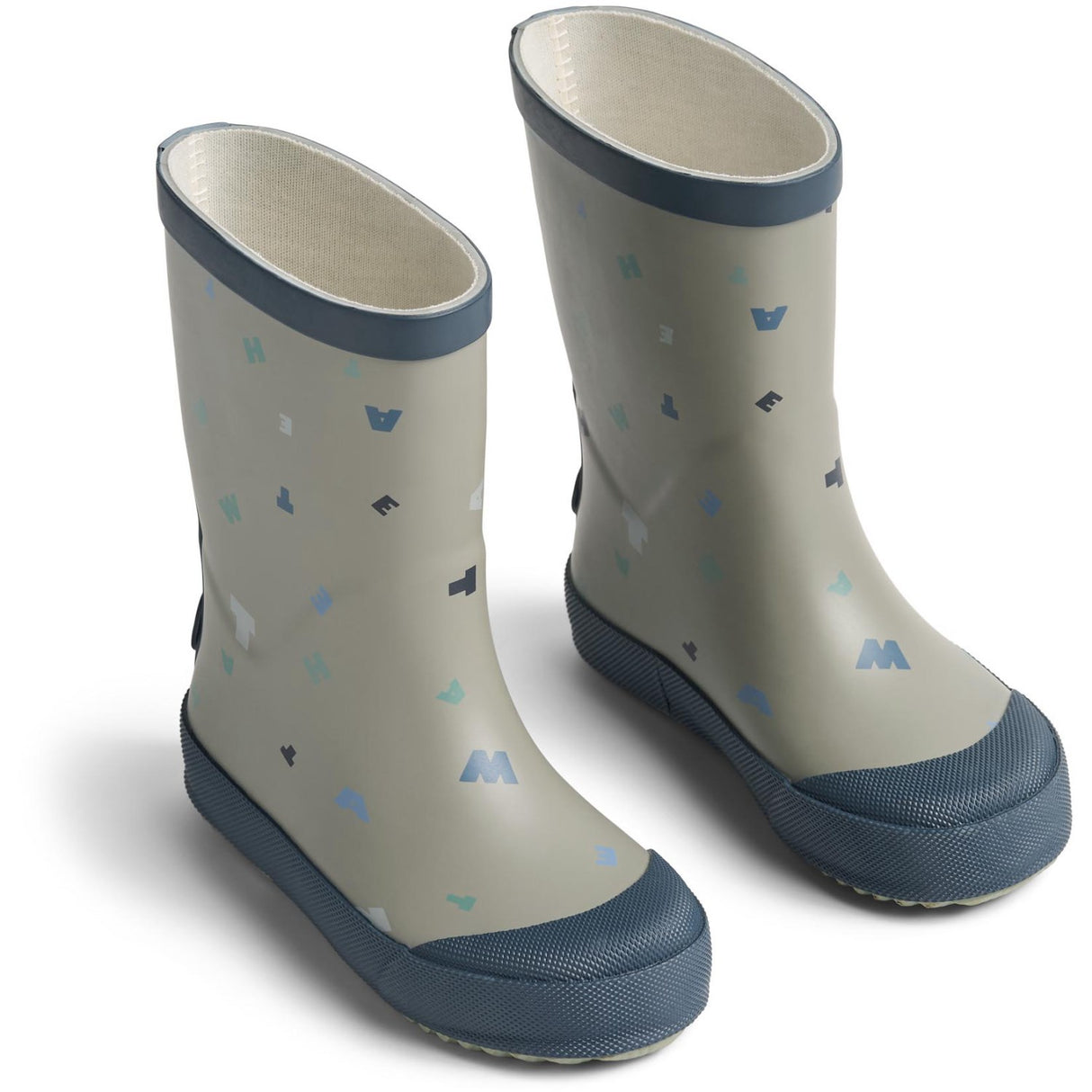 Wheat Light Flint Letters Rubber Boot Muddy