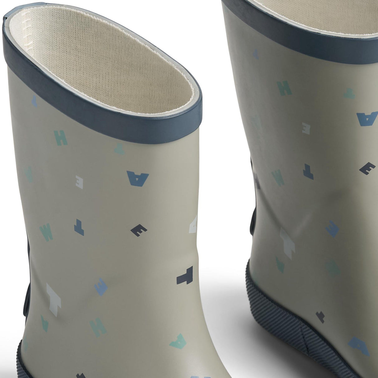 Wheat Light Flint Letters Rubber Boot Muddy