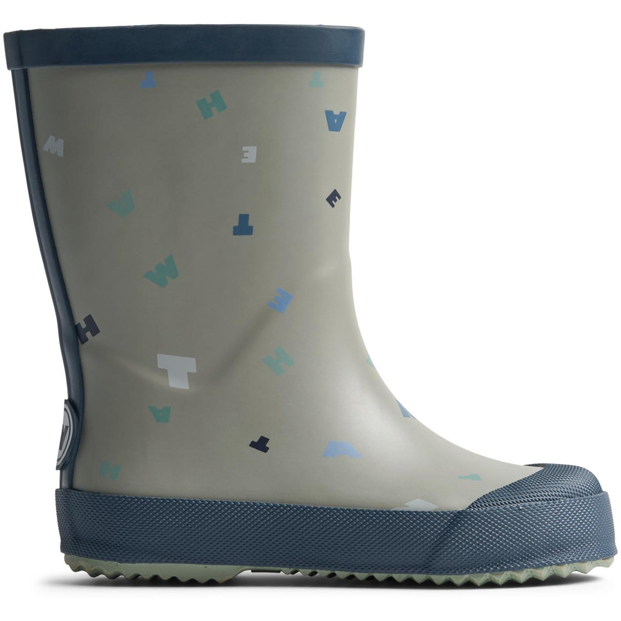Wheat Light Flint Letters Rubber Boot Muddy