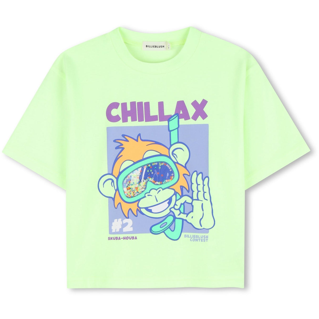 Billieblush Green Lemon Short Sleeves Tee-Shirt