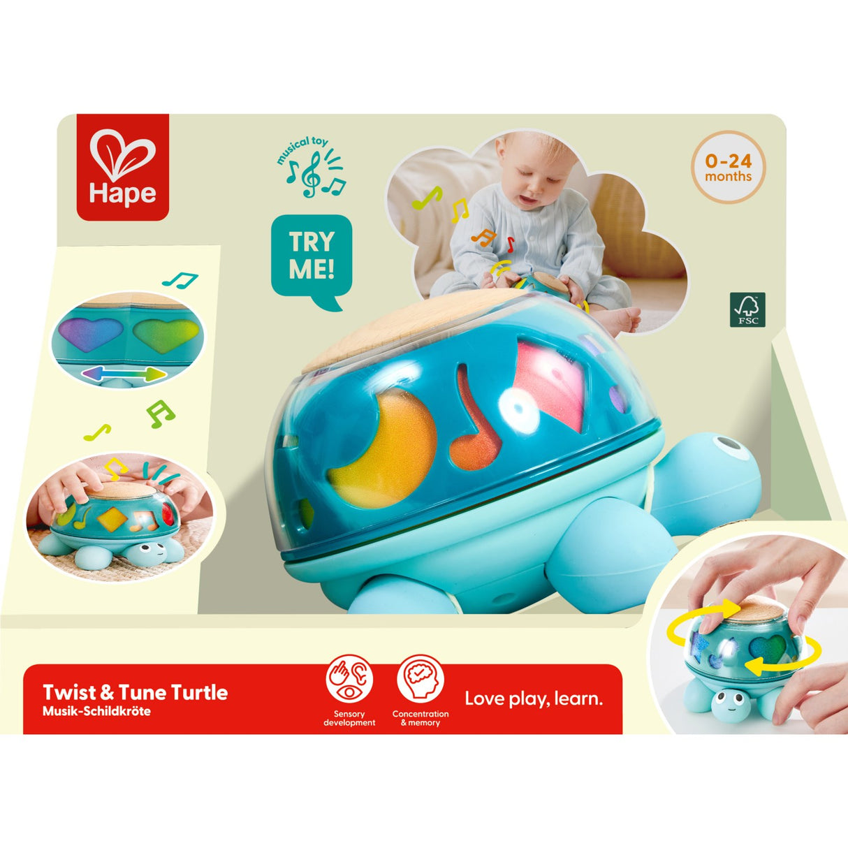 Hape Twist & Tune Musikalsk Turtle