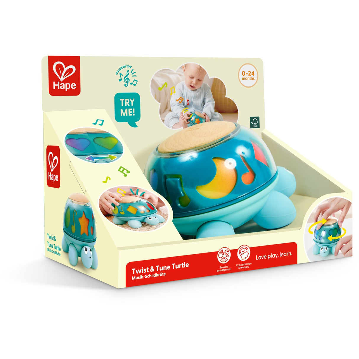 Hape Twist & Tune Musikalsk Turtle