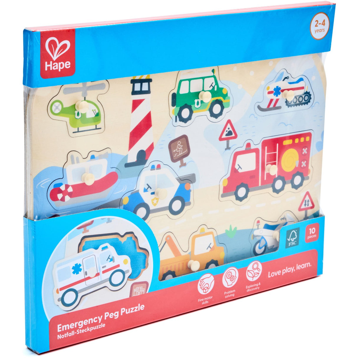 Hape Udrykningskøretøjer Knoppuslespil