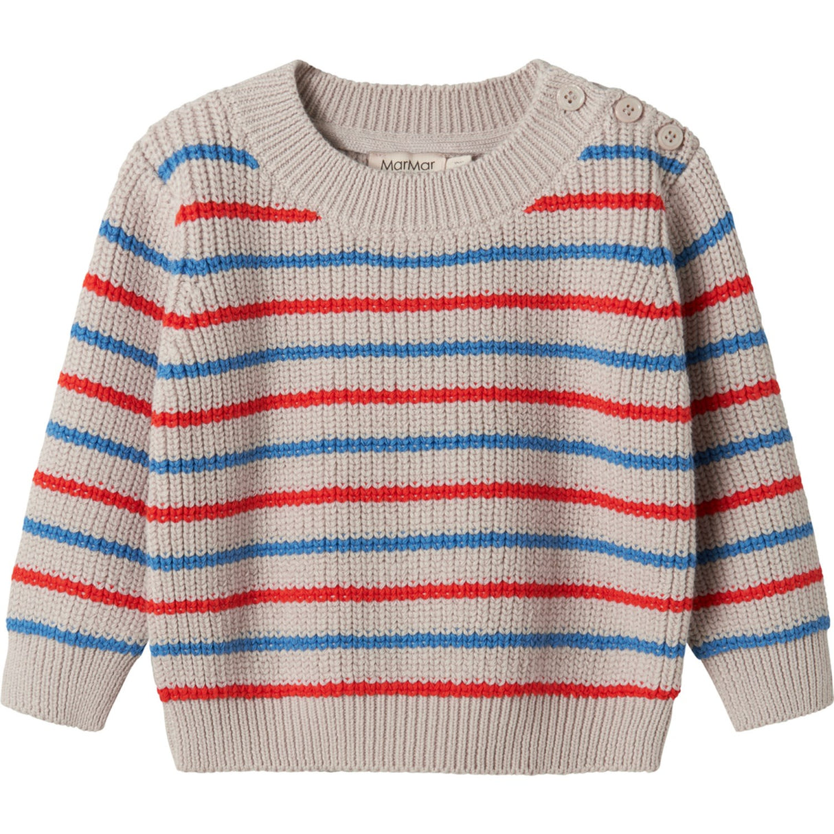 MarMar Cotton Knit EA Stripe Tomato Mix Stripe Teno B Knitted Blouse