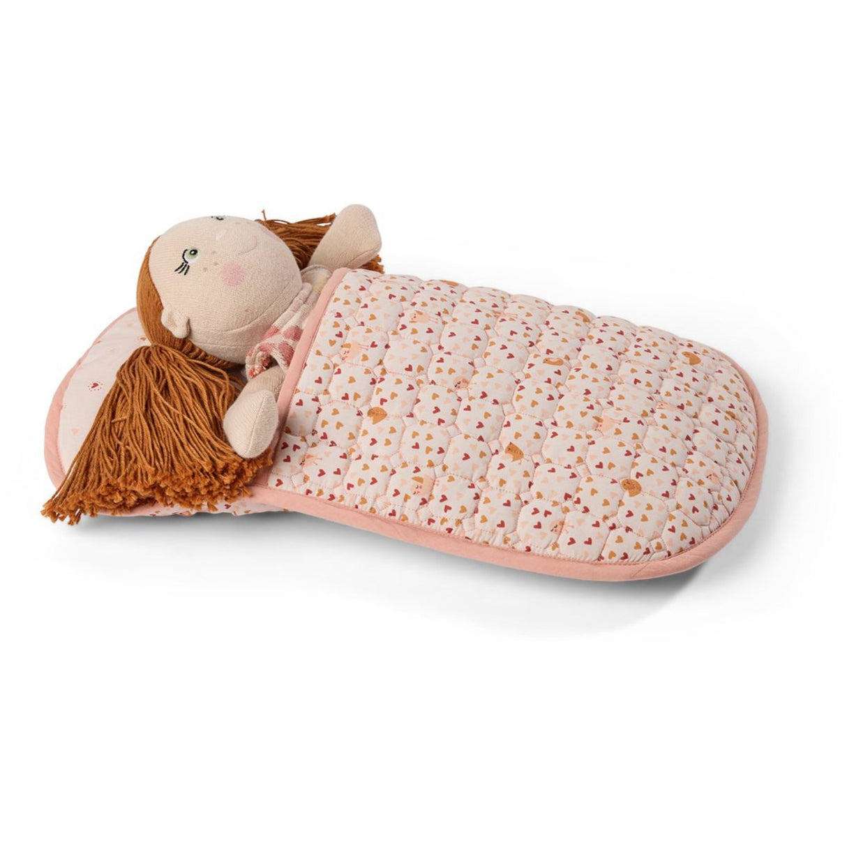 Smallstuff Soft Rose Hearts And Birds Sleeping Bag And Pillow