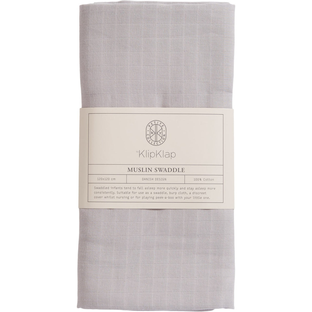 by KlipKlap Stone Grey Swaddle
