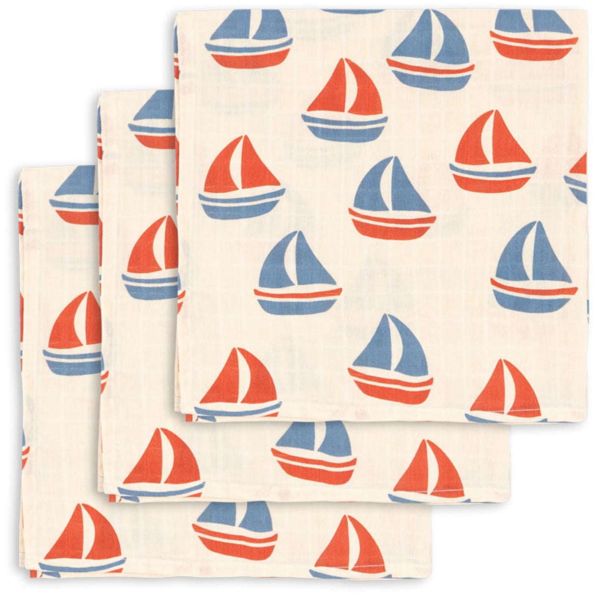 Konges Sløjd Ahoy 3 Pack Muslin Cloth Gots