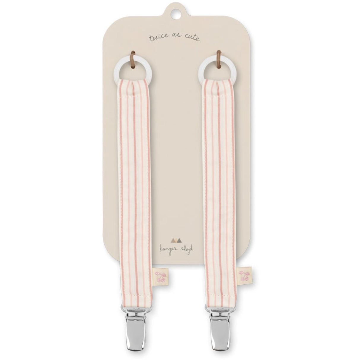 Konges Sløjd Stripie Petite Rose 2 Pack Pacifier Strap