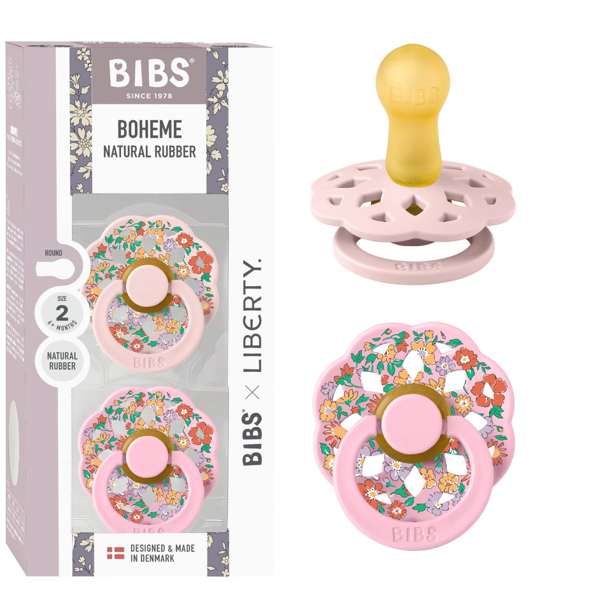 Bibs X Liberty Blossom Mix Pacifier Boheme 2-Pack Oscar Meadow Latex