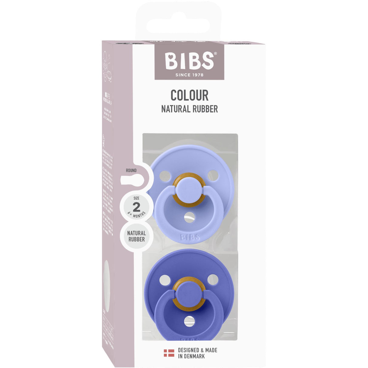 Bibs Hush/Grape Pacifier Colour 2-Pack Latex