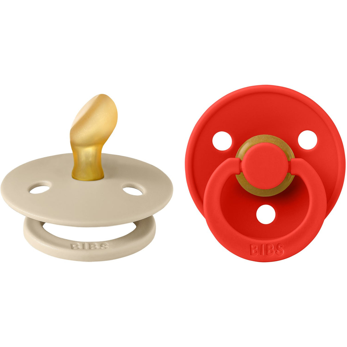 Bibs Vanilla/Candy Apple Pacifier Colour 2-Pack Anatomical Latex