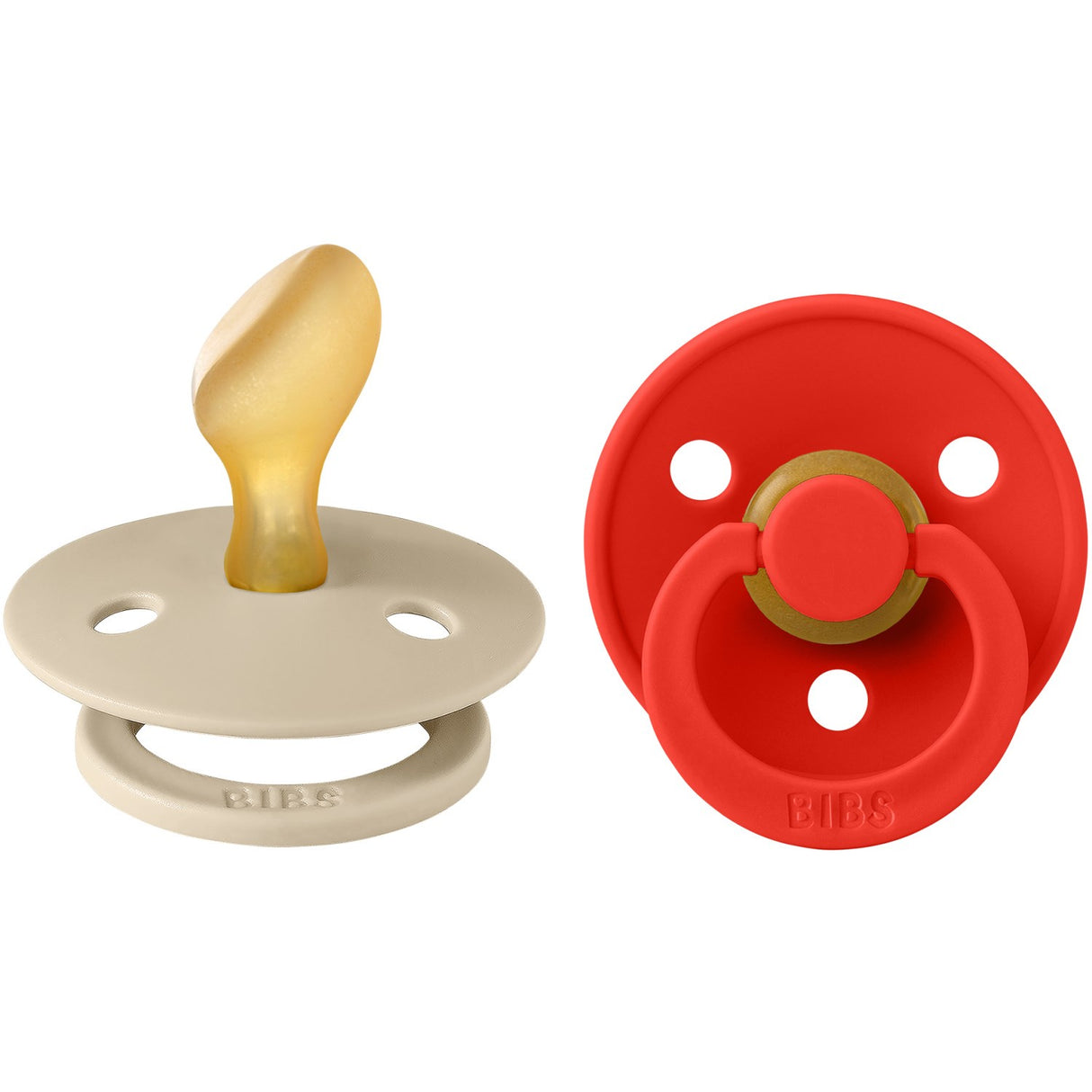 Bibs Vanilla/Candy Apple Pacifier Colour 2-Pack Anatomical Latex