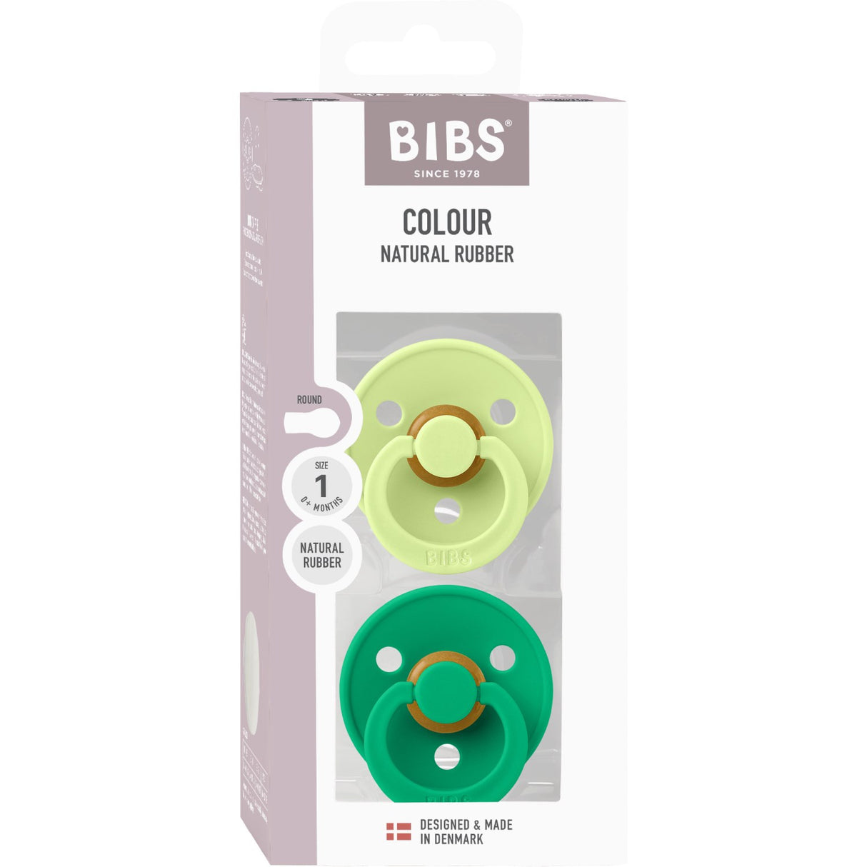 Bibs Matcha/Cactus Pacifier Colour 2-Pack Latex