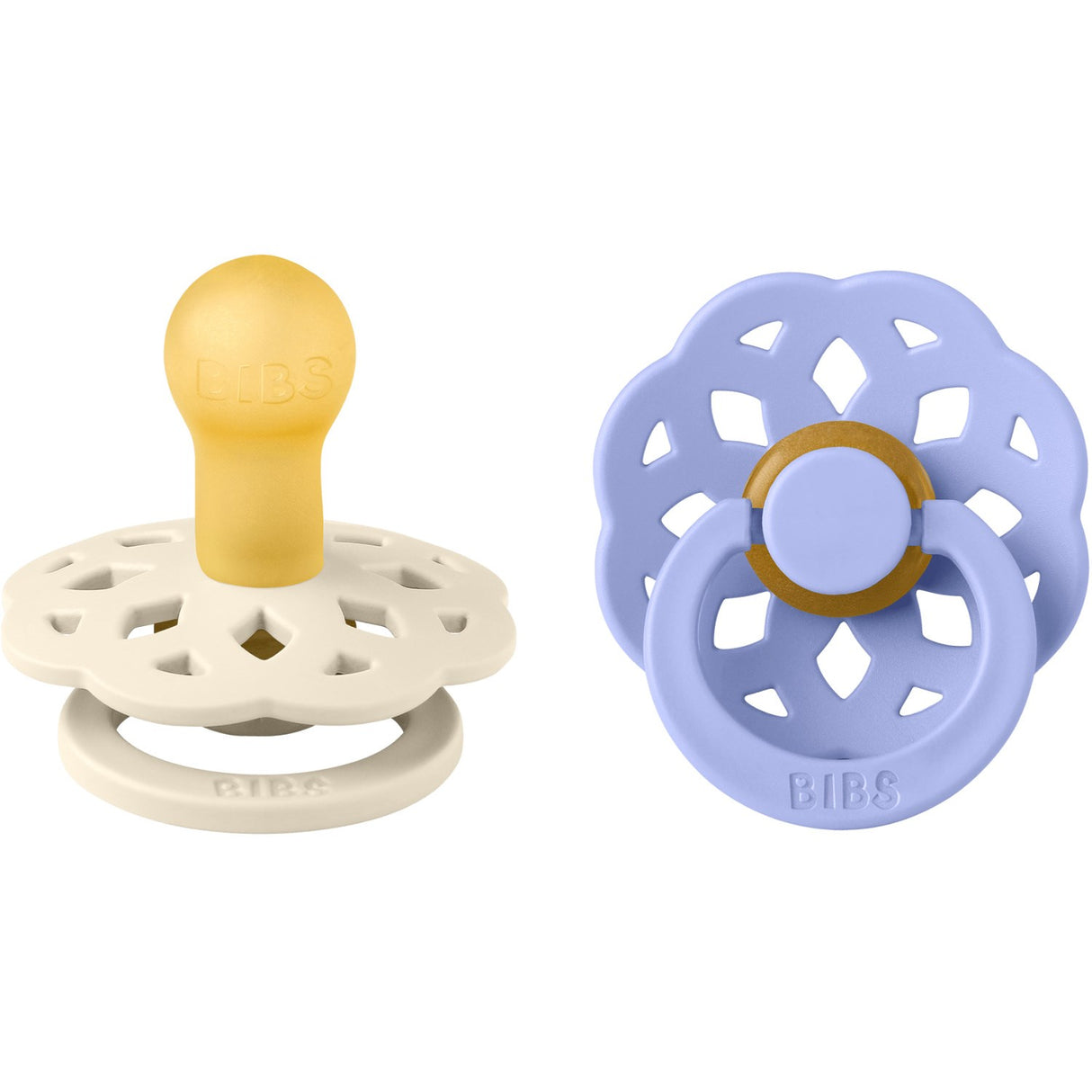 Bibs Ivory/Hush Pacifier Boheme 2-Pack Latex