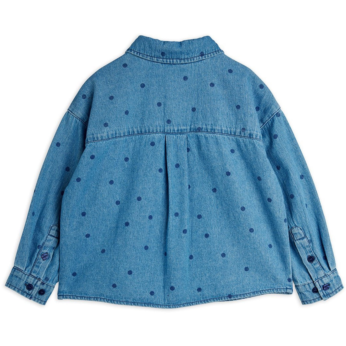 Mini Rodini Blue Lw Denim Dots AOP Ls Shirt