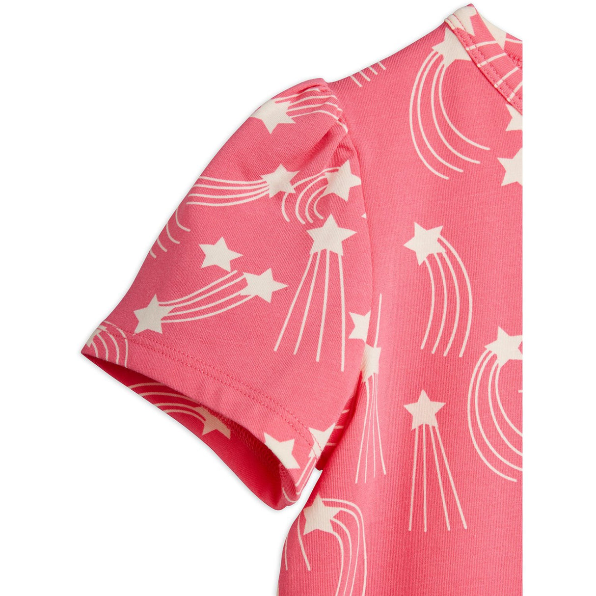 Mini Rodini Pink Starfall AOP Puff Sleeve Ss Top