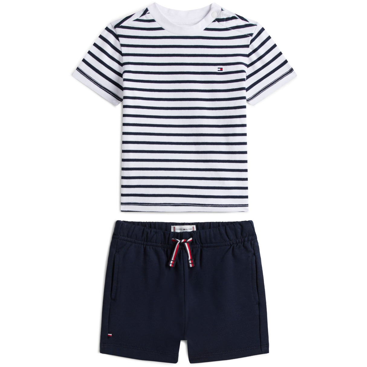 Tommy Hilfiger Dark Night Navy Essential Stripe Tee + Short Set