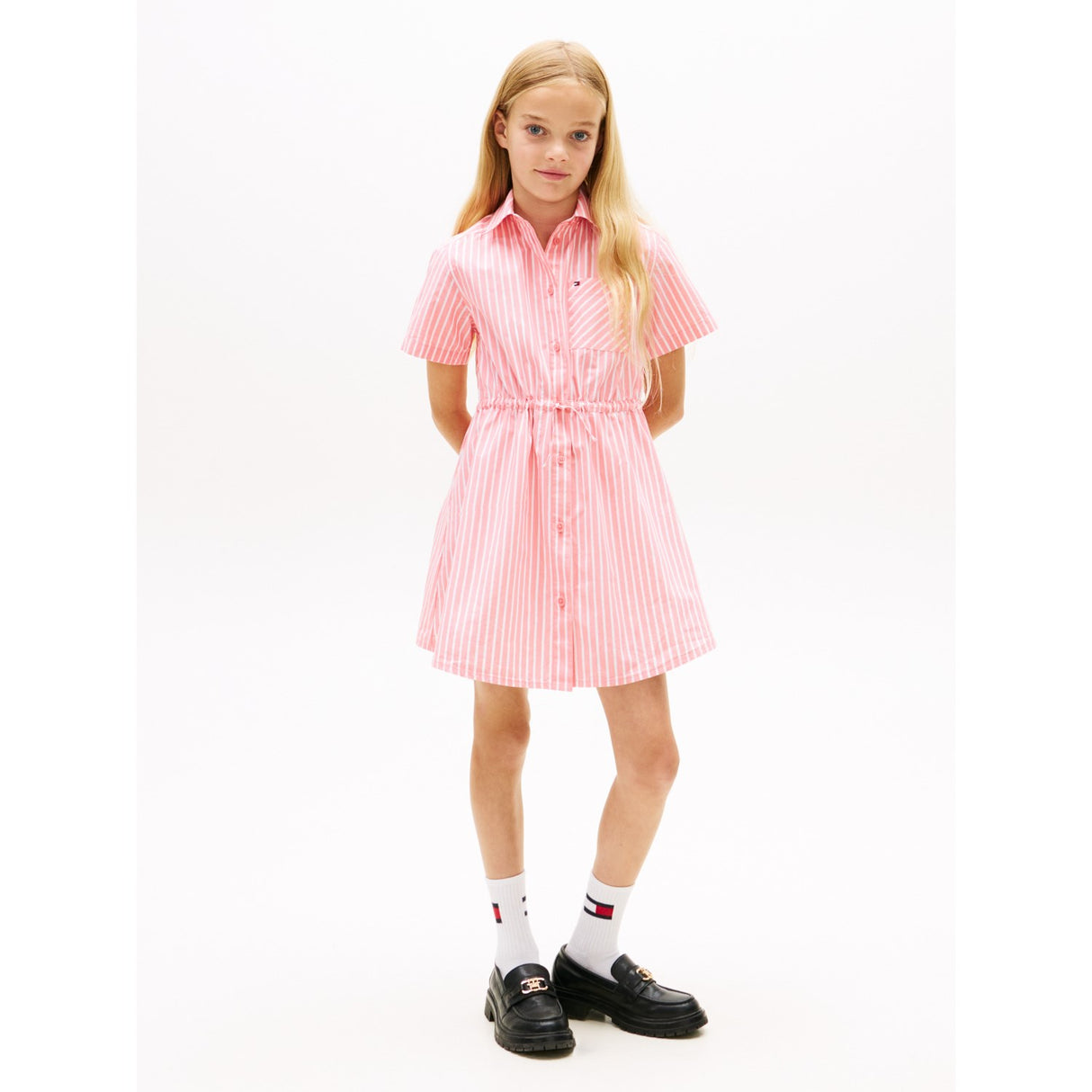 Tommy Hilfiger Tropical Blush Stripes Poplin Stripes Shirt Dress